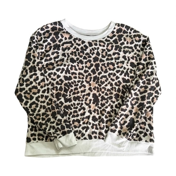 Time and Tru Tops - Time & Tru Leopard Sweatshirt